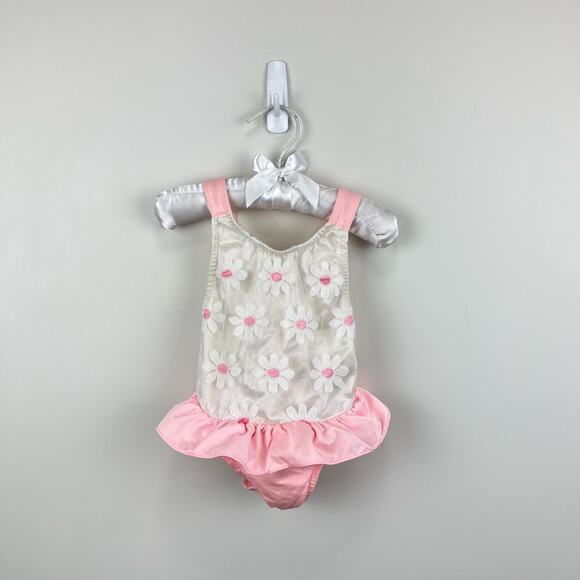 Vintage OshKosh B'gosh Pink Floral Bathing Suit 3T USA - Picture 1 of 9
